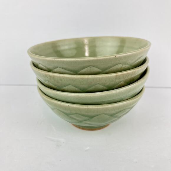 Novica Artisan Celadon Ceramic Bowls Set Of 4 - Picture 2 of 7